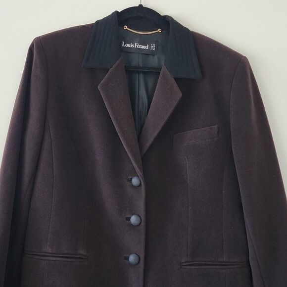 Louis Feraud Brown Cashmere Angora Blend Single Breasted Blazer Jacket 12 - Picture 2 of 12